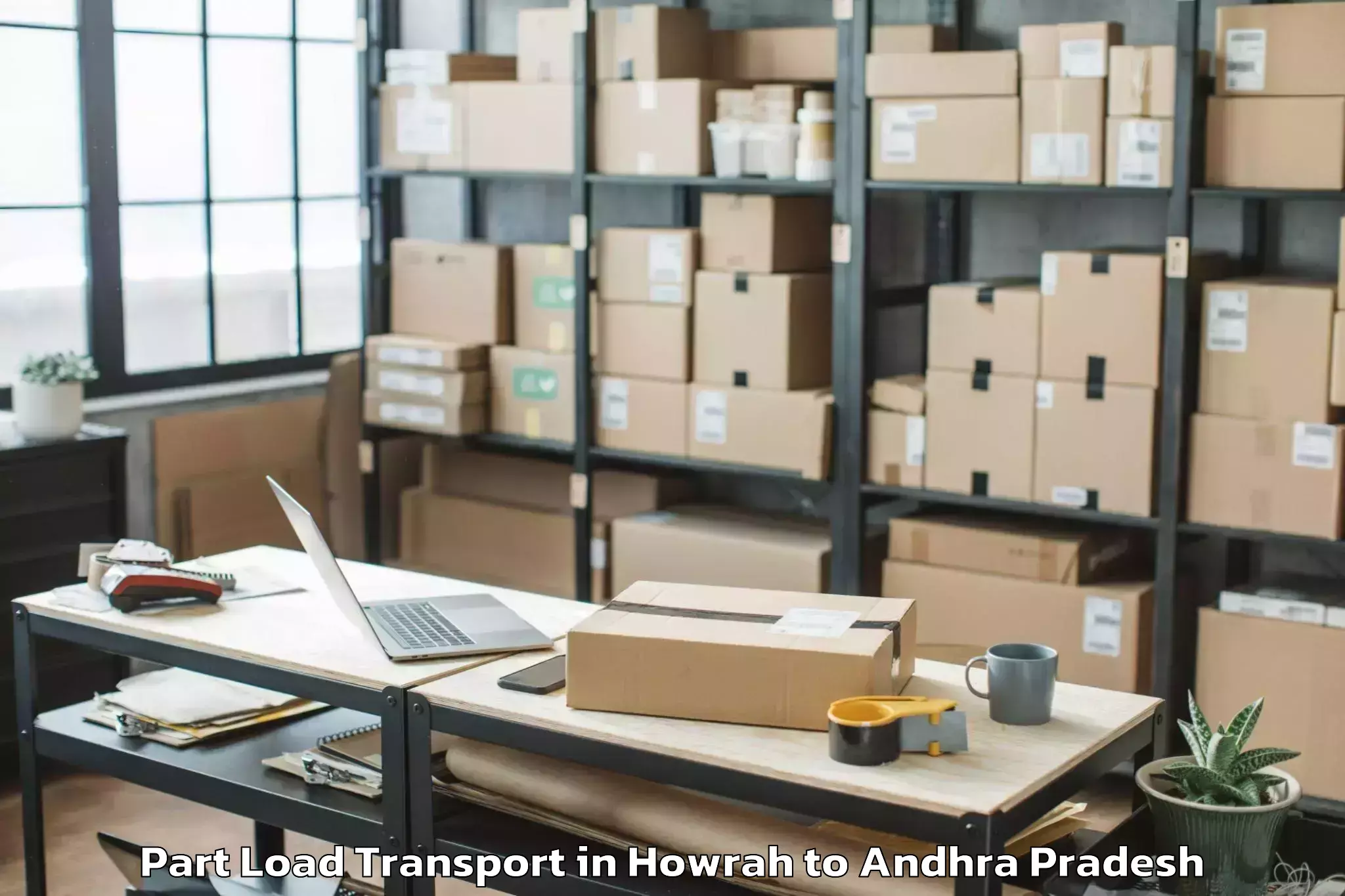 Professional Howrah to Visakhapatnam Urban Part Load Transport